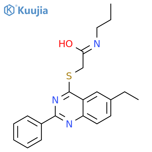 Acetamide, 2-[(6-ethyl-2-phenyl-4-quinazolinyl)thio]-N-propyl- (9CI) structure