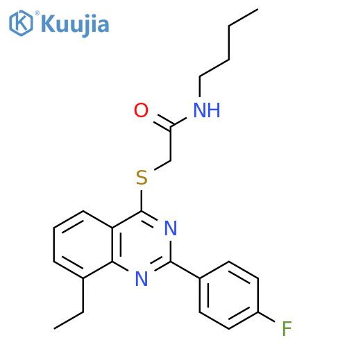 Acetamide, N-butyl-2-[[8-ethyl-2-(4-fluorophenyl)-4-quinazolinyl]thio]- (9CI) structure