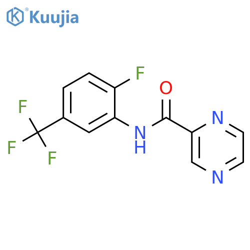 Pyrazinecarboxamide, N-[2-fluoro-5-(trifluoromethyl)phenyl]- (9CI) structure