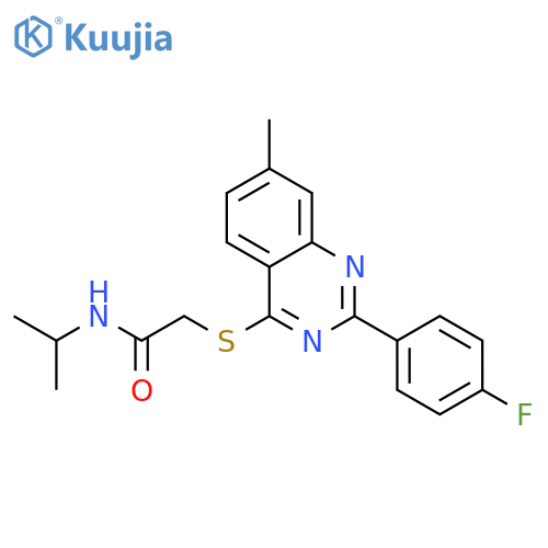 Acetamide, 2-[[2-(4-fluorophenyl)-7-methyl-4-quinazolinyl]thio]-N-(1-methylethyl)- (9CI) structure