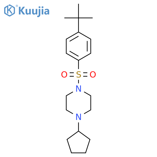 Piperazine, 1-cyclopentyl-4-[[4-(1,1-dimethylethyl)phenyl]sulfonyl]- (9CI) structure