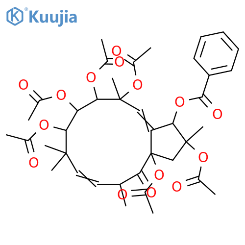 2,3,6,7,8,9,15-Heptahydroxy-4,11-jatrophadien-14-one; (2α,3β,4E,6β,7β,8β,9α,11E,13β,15β)-form, 3-Benzoyl, 2,6,7,8,9,15-hexa-Ac structure