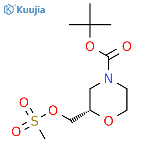 4-Morpholinecarboxylic acid, 2-[[(methylsulfonyl)oxy]methyl]-,1,1-dimethylethyl ester, (2S)- structure