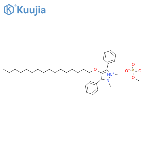 1H-Pyrazolium, 4-(hexadecyloxy)-1,2-dimethyl-3,5-diphenyl-, methylsulfate structure