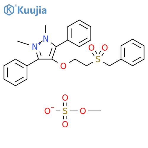 1H-Pyrazolium,1,2-dimethyl-3,5-diphenyl-4-[2-[(phenylmethyl)sulfonyl]ethoxy]-, methylsulfate structure