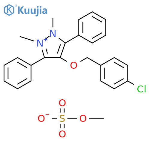 1H-Pyrazolium, 4-[(4-chlorophenyl)methoxy]-1,2-dimethyl-3,5-diphenyl-, methyl sulfate (1:1) structure