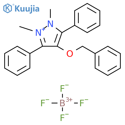 1H-Pyrazolium, 1,2-dimethyl-3,5-diphenyl-4-(phenylmethoxy)-, tetrafluoroborate(1-) (1:1) structure