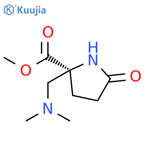D-PROLINE, 2-[(DIMETHYLAMINO)METHYL]-5-OXO-, METHYL ESTER structure
