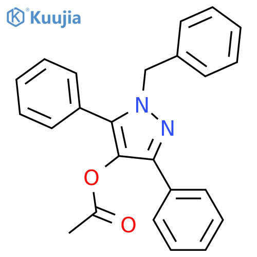 1H-Pyrazol-4-ol, 3,5-diphenyl-1-(phenylmethyl)-, acetate (ester) structure