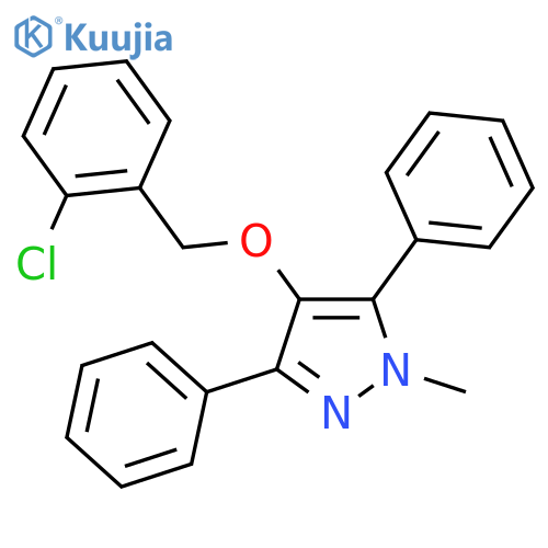 1H-Pyrazole, 4-[(2-chlorophenyl)methoxy]-1-methyl-3,5-diphenyl- structure