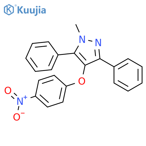 1H-Pyrazole, 1-methyl-4-(4-nitrophenoxy)-3,5-diphenyl- structure