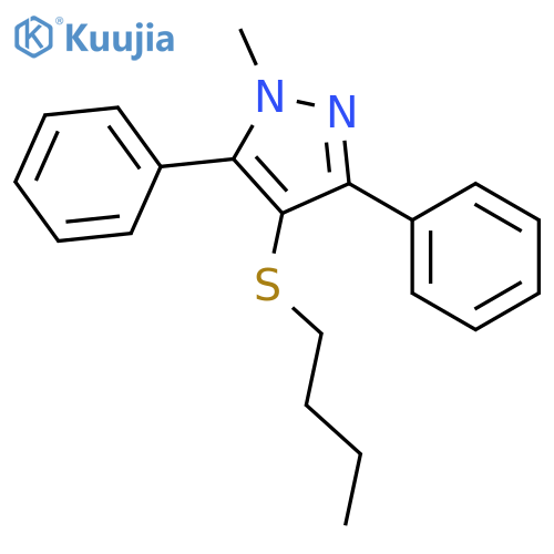 1H-Pyrazole, 4-(butylthio)-1-methyl-3,5-diphenyl- structure