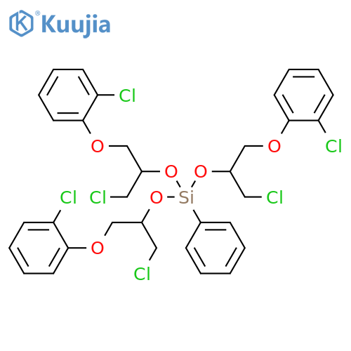 Tris{[1-chloro-3-(2-chlorophenoxy)propan-2-yl]oxy}(phenyl)silane structure
