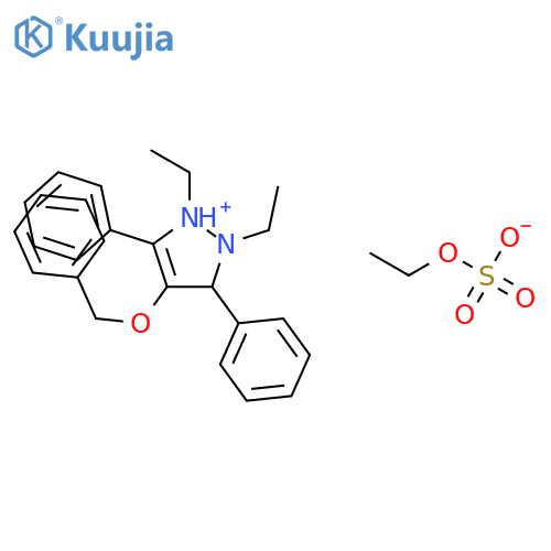 1H-Pyrazolium, 1,2-diethyl-3,5-diphenyl-4-(phenylmethoxy)-, ethylsulfate structure