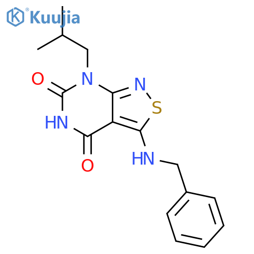 Isothiazolo[3,4-d]pyrimidine-4,6(5H,7H)-dione,7-(2-methylpropyl)-3-[(phenylmethyl)amino]- structure