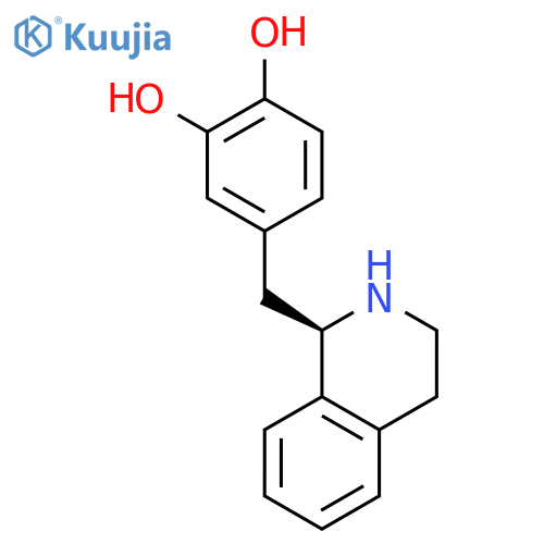 1,2-Benzenediol, 4-[[(1R)-1,2,3,4-tetrahydro-1-isoquinolinyl]methyl]- structure
