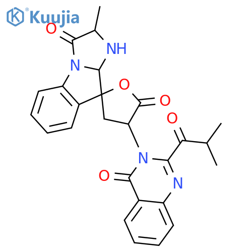 2'-methyl-4-[2-(2-methylpropanoyl)-4-oxoquinazolin-3(4H)-yl]-1',9a'-dihydro-3H-spiro[furan-2,9'-imidazo[1,2-a]indole]-3',5(2'H,4H)-dione structure