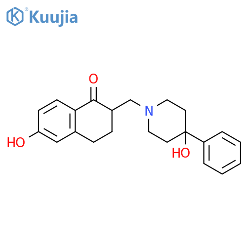 1(2H)-Naphthalenone,3,4-dihydro-6-hydroxy-2-[(4-hydroxy-4-phenyl-1-piperidinyl)methyl]- structure