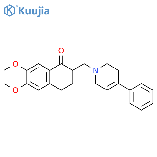 1(2H)-Naphthalenone,2-[(3,6-dihydro-4-phenyl-1(2H)-pyridinyl)methyl]-3,4-dihydro-6,7-dimethoxy- structure