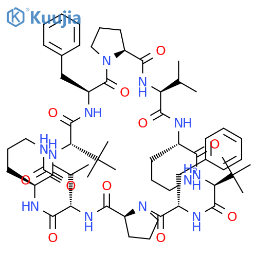 cyclo(N~5~-acetylornithyl-3-methylvalylphenylalanylprolylvalylornithyl-3-methylvalylphenylalanylprolylvalyl) structure