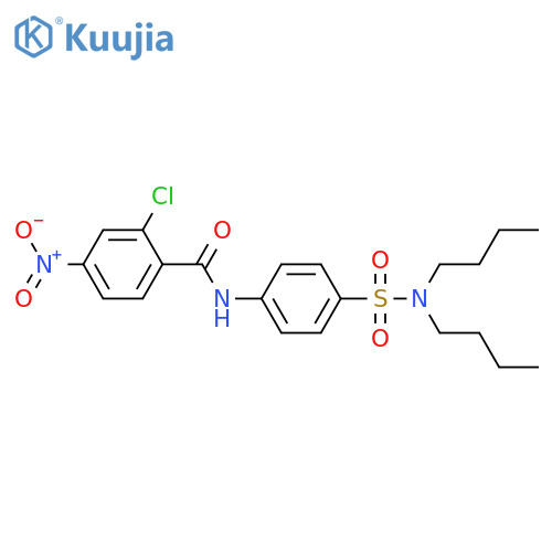2-Chloro-N-(4-dibutylsulfamoyl-phenyl)-4-nitro-benzamide structure