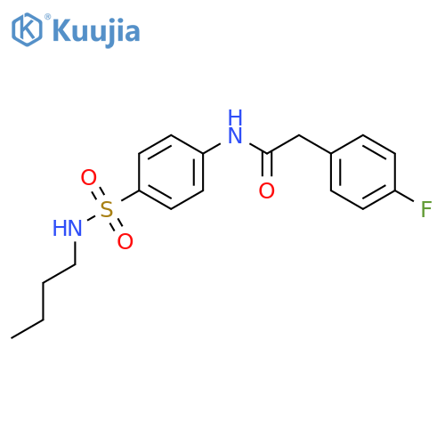 N-[4-(butylsulfamoyl)phenyl]-2-(4-fluorophenyl)acetamide structure
