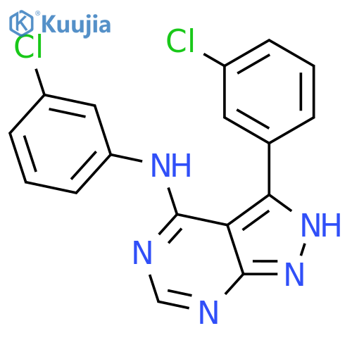 1H-PYRAZOLO[3,4-D]PYRIMIDIN-4-AMINE, N,3-BIS(3-CHLOROPHENYL)- structure