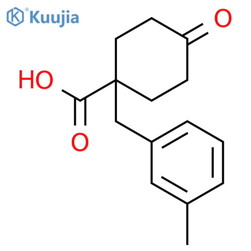 Cyclohexanecarboxylic acid, 1-[(3-methylphenyl)methyl]-4-oxo- structure