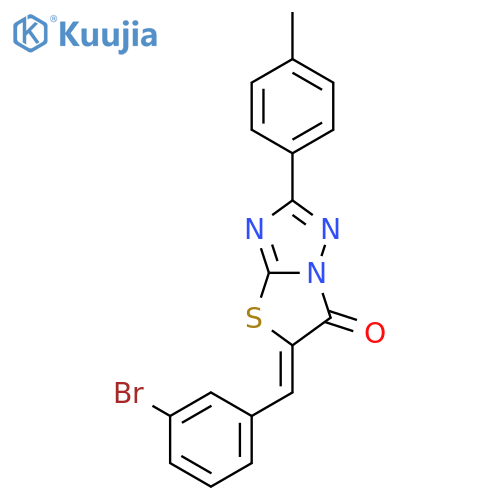 (5E)-5-(3-BROMOBENZYLIDENE)-2-(4-METHYLPHENYL)[1,3]THIAZOLO[3,2-B][1,2,4]TR IAZOL-6(5H)-ONE structure