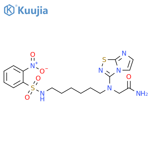 N-imidazo[1,2-d][1,2,4]thiadiazol-3-yl-N-(6-{[(2-nitrophenyl)sulfonyl]amino}hexyl)glycinamide structure