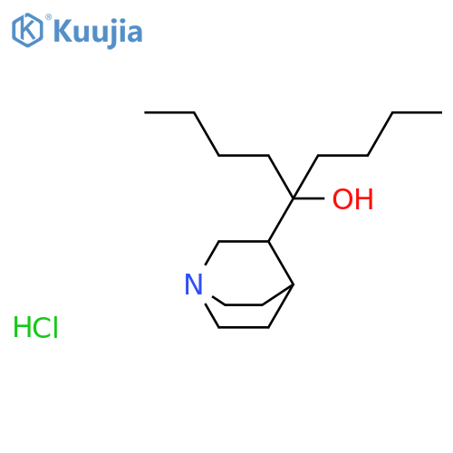 5-(1-azabicyclo[2.2.2]oct-3-yl)nonan-5-ol hydrochloride structure