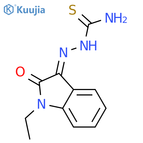 Hydrazinecarbothioamide,2-(1-ethyl-1,2-dihydro-2-oxo-3H-indol-3-ylidene)- structure