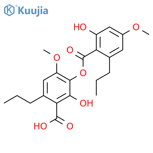 Benzoic acid,2-hydroxy-3-[(2-hydroxy-4-methoxy-6-propylbenzoyl)oxy]-4-methoxy-6-propyl- structure