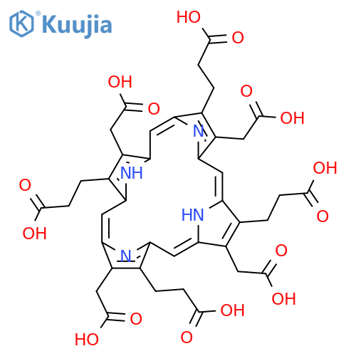 21H,23H-Porphine-2,7,12,17-tetrapropanoicacid, 3,8,13,18-tetrakis(carboxymethyl)- structure