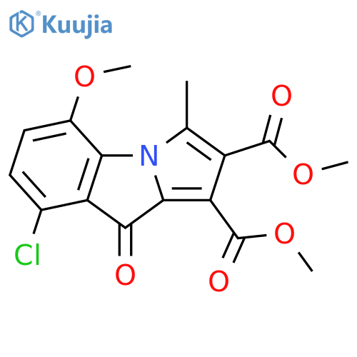 9H-Pyrrolo[1,2-a]indole-1,2-dicarboxylic acid, 8-chloro-5-methoxy-3-methyl-9-oxo-, 1,2-dimethyl ester structure