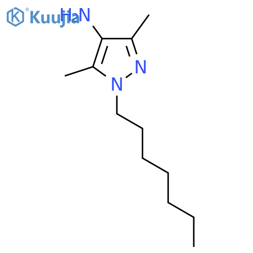 1-heptyl-3,5-dimethyl-1H-pyrazol-4-amine structure