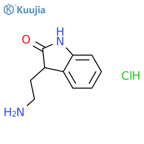 3-(2-Aminoethyl)-1,3-dihydro-2H-indol-2-one hydrochloride structure