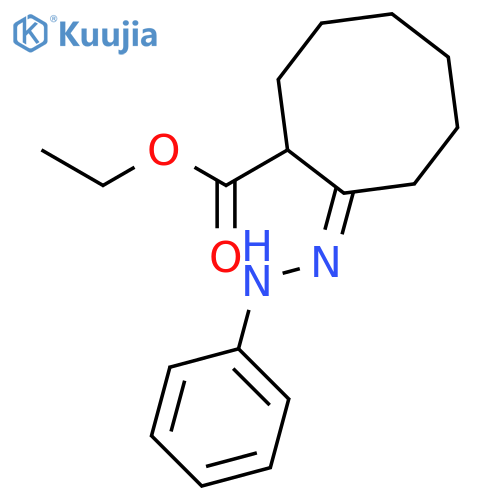 Cyclooctanecarboxylic acid, 2-(phenylhydrazono)-, ethyl ester structure