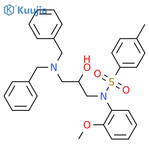 N-[3-(dibenzylamino)-2-hydroxypropyl]-N-(2-methoxyphenyl)-4-methylbenzenesulfonamide structure