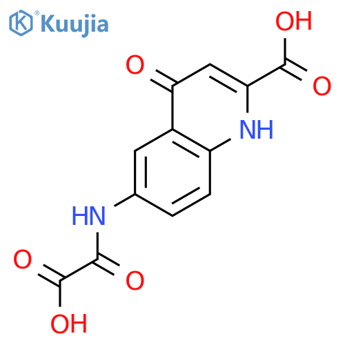2-Quinolinecarboxylic acid,6-[(carboxycarbonyl)amino]-1,4-dihydro-4-oxo- structure