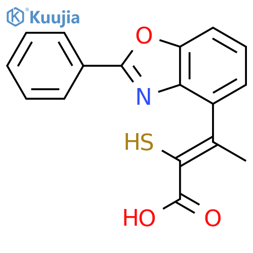 2-Butenoic acid, 2-mercapto-3-(2-phenyl-4-benzoxazolyl)- structure