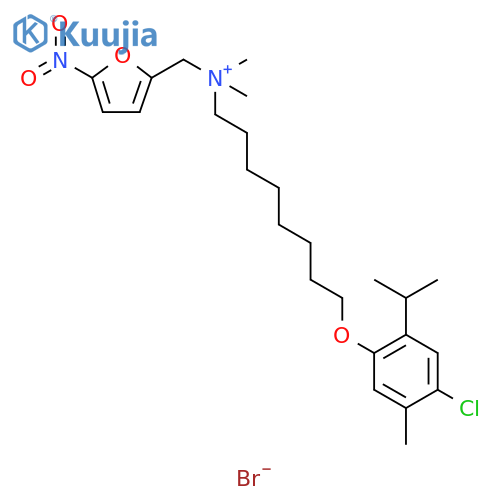 2-Furanmethanaminium, N-[8-[4-chloro-5-methyl-2-(1-methylethyl)phenoxy]octyl]-N,N-dimethyl-5-nitro-, bromide (1:1) structure