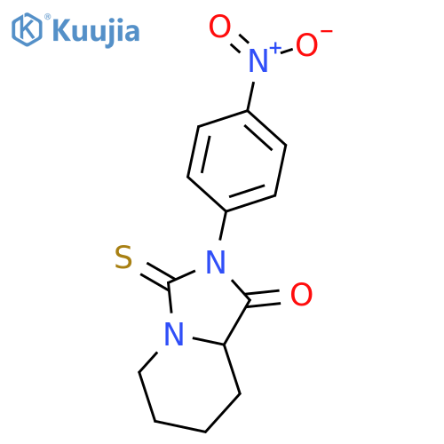 2-(4-nitrophenyl)-3-thioxohexahydroimidazo[1,5-a]pyridin-1(5H)-one structure