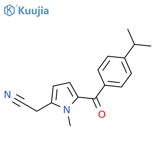 1H-PYRROLE-2-ACETONITRILE, 1-METHYL-5-[4-(1-METHYLETHYL)BENZOYL]- structure