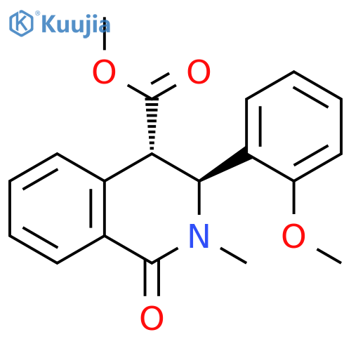 4-Isoquinolinecarboxylic acid, 1,2,3,4-tetrahydro-3-(2-methoxyphenyl)-2-methyl-1-oxo-, methyl ester, trans- (9CI) structure