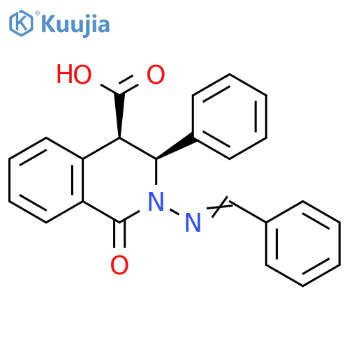 4-Isoquinolinecarboxylic acid, 1,2,3,4-tetrahydro-1-oxo-3-phenyl-2-[(phenylmethylene)amino]-, cis- (9CI) structure