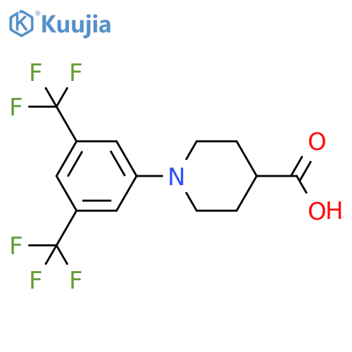 4-Piperidinecarboxylic acid, 1-[3,5-bis(trifluoromethyl)phenyl]- structure