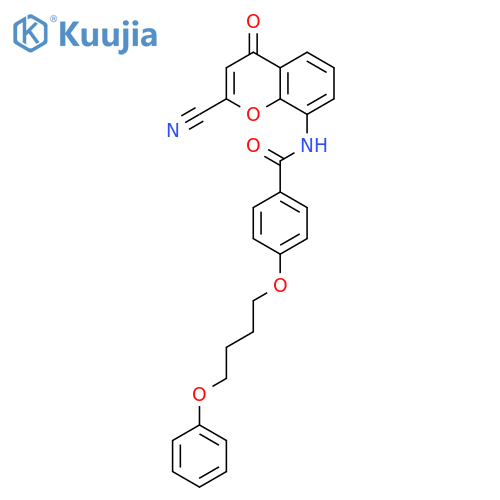 Benzamide,N-(2-cyano-4-oxo-4H-1-benzopyran-8-yl)-4-(4-phenoxybutoxy)- structure