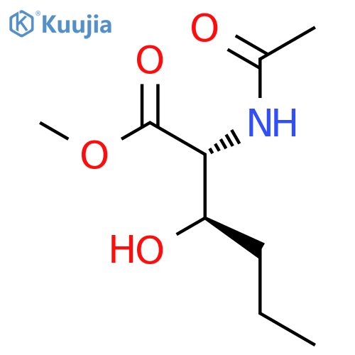 D-Norleucine, N-acetyl-3-hydroxy-, methyl ester, (3R)-rel- structure