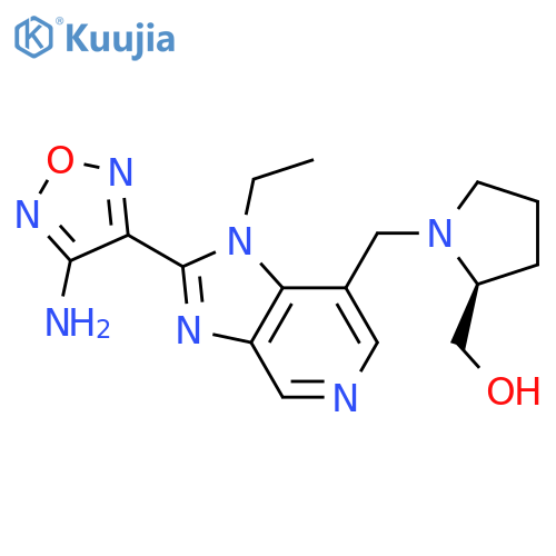 2-Pyrrolidinemethanol,1-[[2-(4-amino-1,2,5-oxadiazol-3-yl)-1-ethyl-1H-imidazo[4,5-c]pyridin-7-yl]methyl]-, (2S)- structure